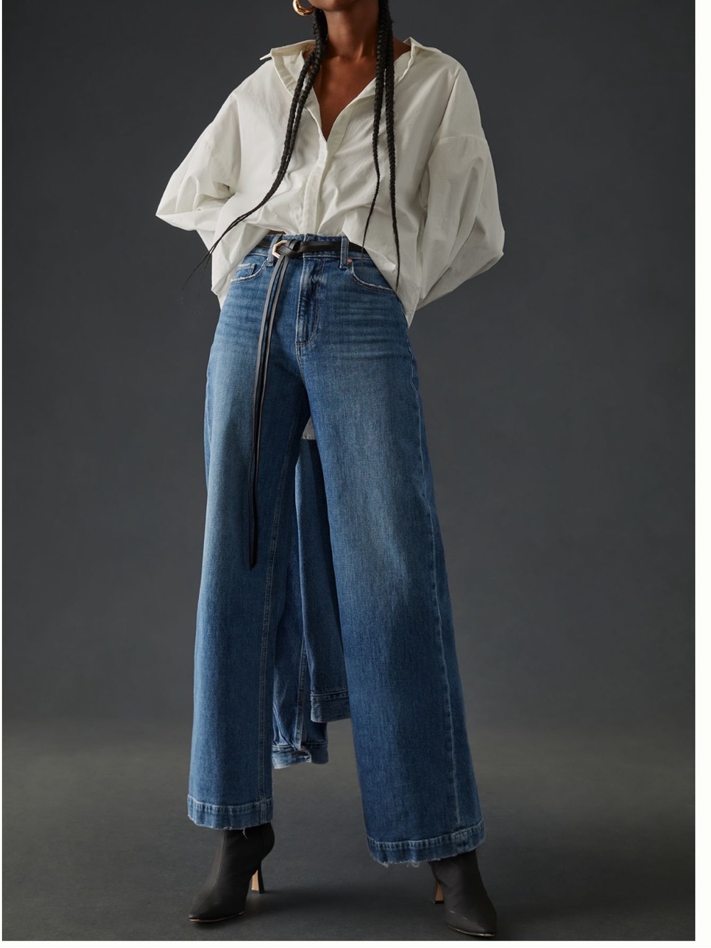 Paige Anessa High-Rise Crop Wide Leg Jeans